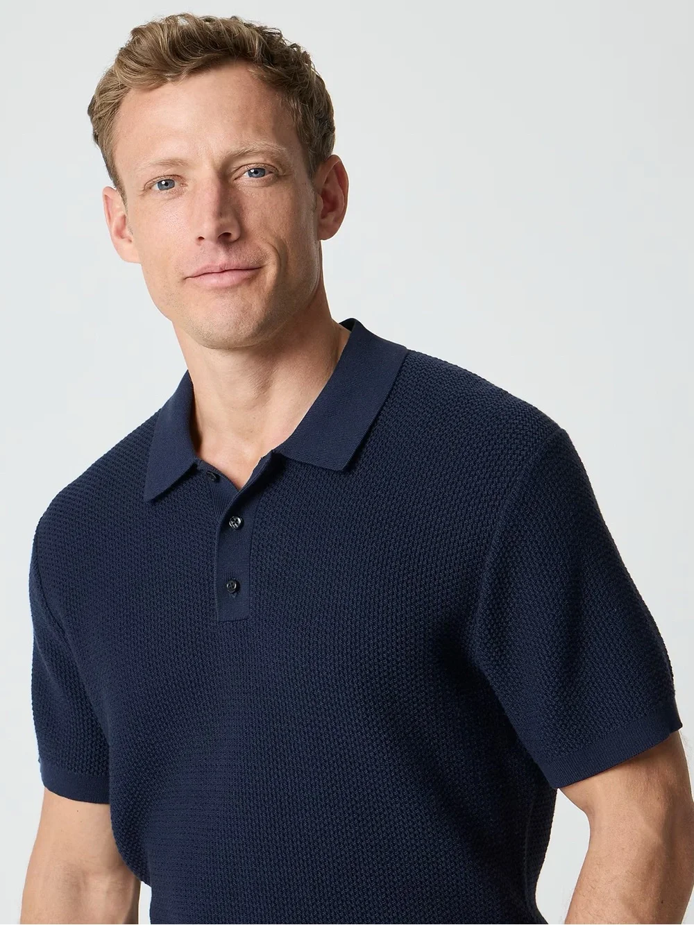 J. CREW Textured cotton sweater-polo in Navy Size S NWD $120 CT457